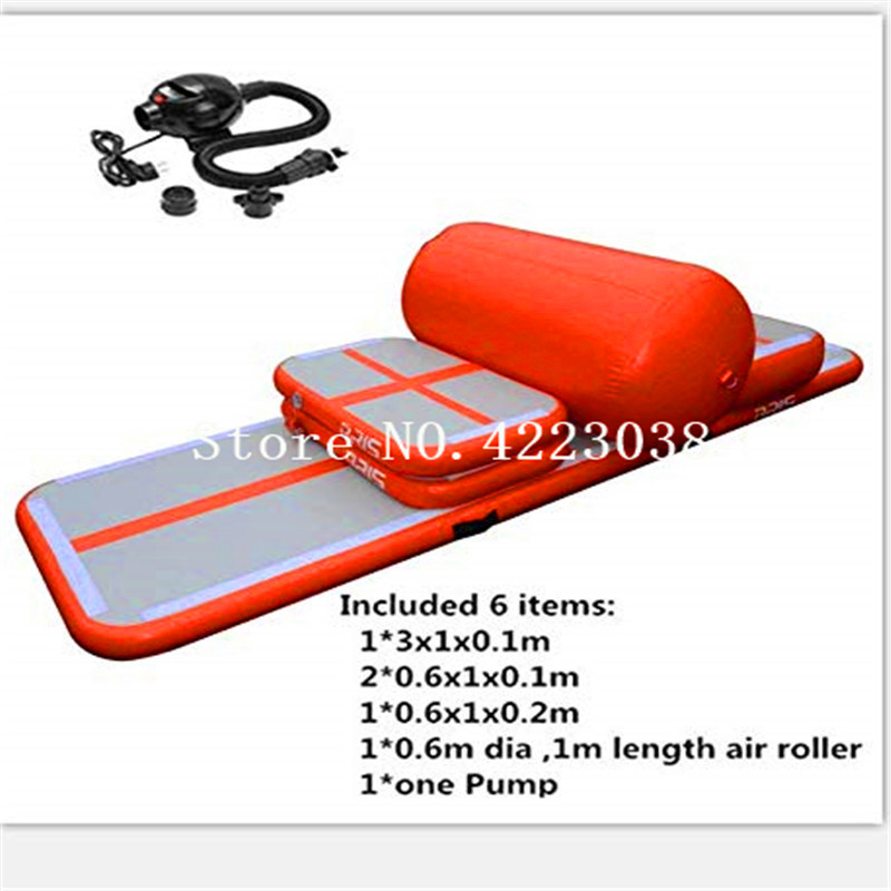 

a set ( 6 pieces ) air sealed dwf inflatable air tumble track ,inflatable airtrack gymnastic for sale