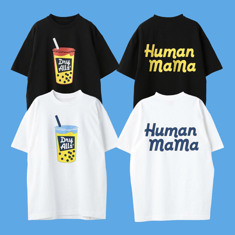 

new lovers shirts man women casual t-shirt short sleeves HUMAN NIGO X Mama X SESAME STREET  fashion clothes tees outwear tee tops quality, White;black