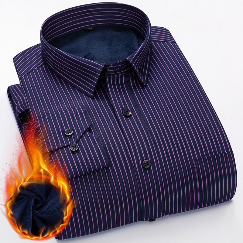 

Men Striped Dress Thermal Shirts Solid Boutique Short Sleeve Brand Warm Clothing Turn-down Collar Clothes Clothing Wholesale, 836