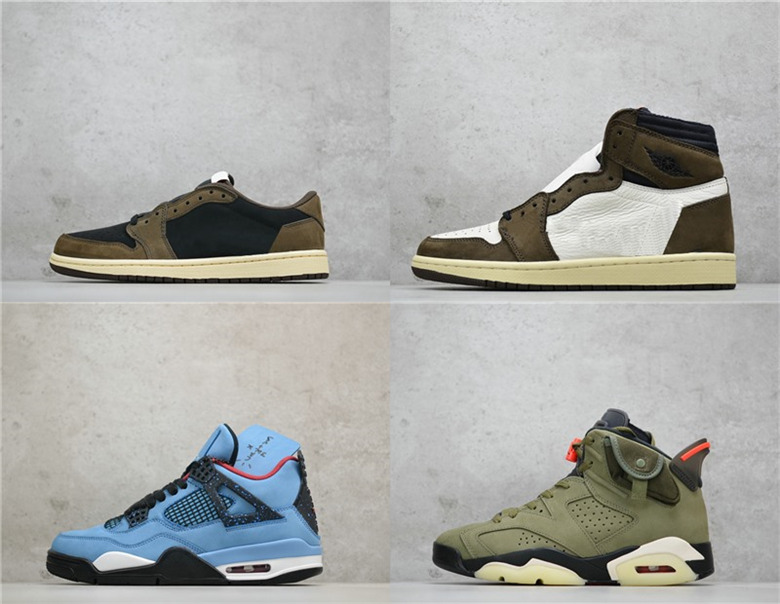 

Top Quality Travis 6s Olive Black Sail 4s Blue 1s Low High Top Mens Basketball Scotts Sneakers Cactus Jack Chaussures US 7-12, 1 low