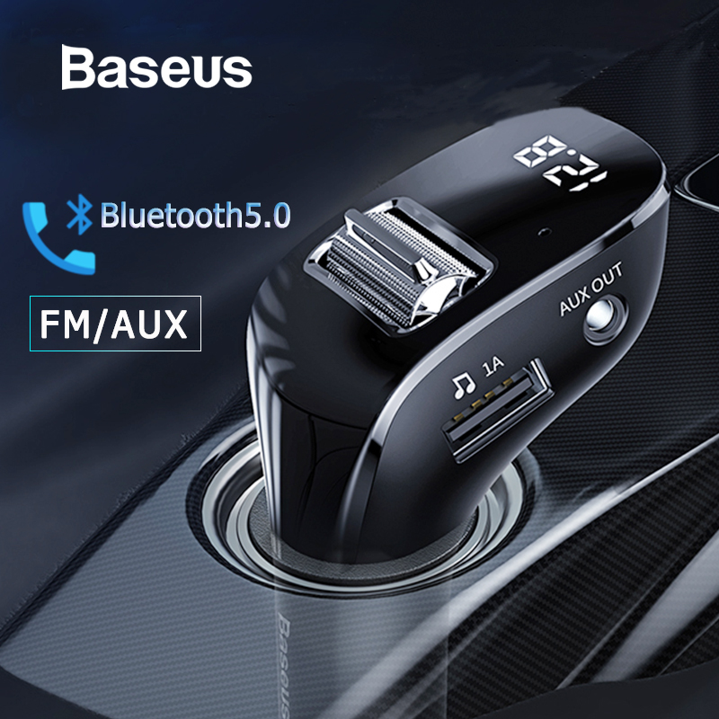 

Baseus Car AUX Bluetooth Adapter Handsfree Car Kit Auto Mp3 Player Bluetooth Receiver With Dual USB Charger FM Transmitter
