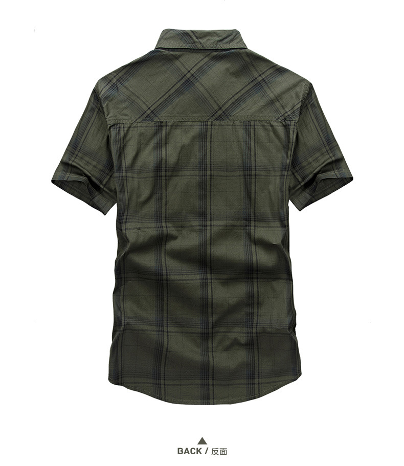 

Plus Size 5XL 100% Cotton Chemise Homme Original Clothing Men Chemise Homme Plaid AFS JEEP Shirts Cargo military, Army green