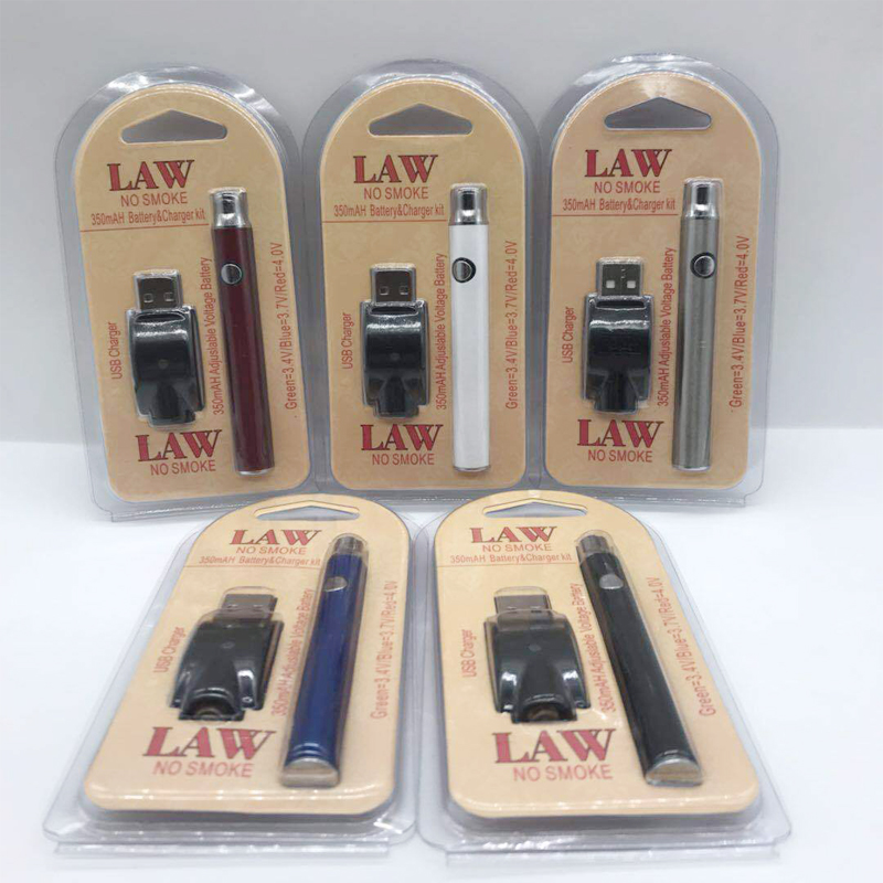 

Original Law Preheating Vape Battery Pen 510 Thread Batteries 350mah 650mah 1100mah Starter Kit with USB Charger Fit 92A3 BK Thick Oil Cartridge Atomizers