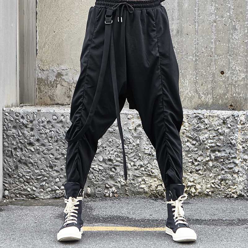 

MR-DONOO Men Clothing Fashion Punk Gothic Black Loose Pants Streetwear Hip Hop Harem Pants Japan Style Casual Trousers A303-X030