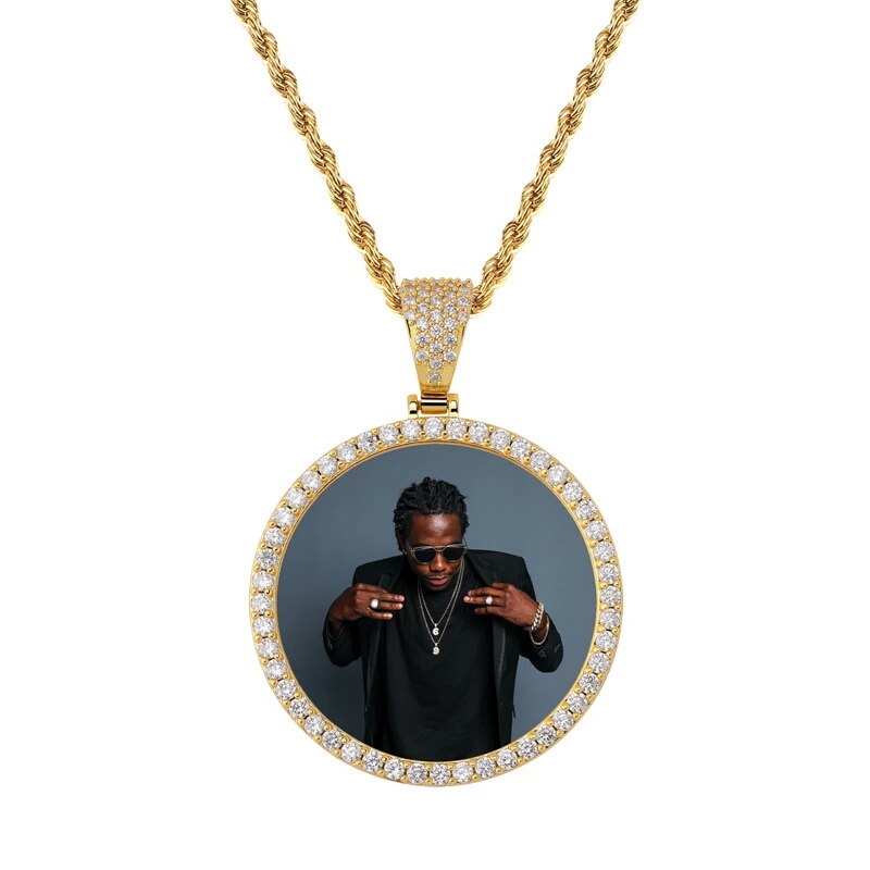

custom picture necklace for men women customized photo pendant hip hop luxury designer bling diamond pendants iced out necklace jewelry gif