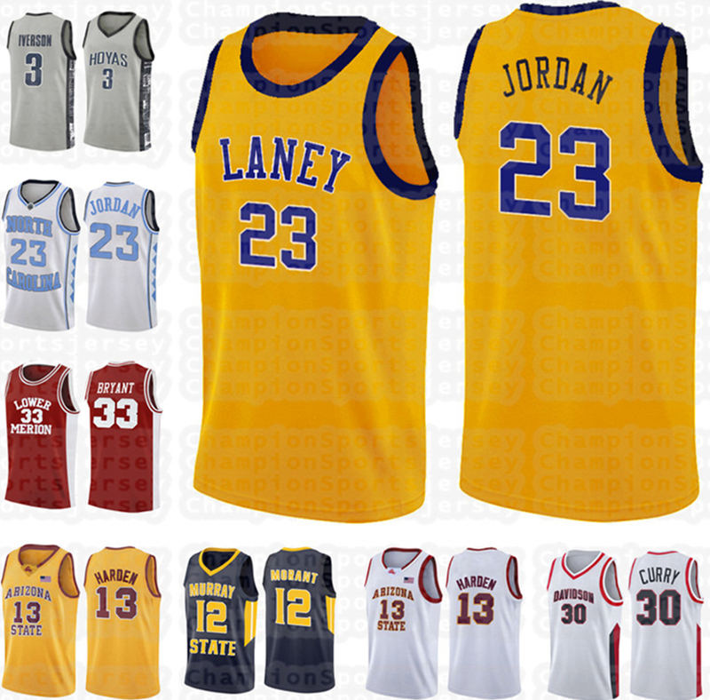 

NCAA 3 Wade 33 Bryant jersey LeBron 23 james High school 23 Michael James 13 Harden North Carolina State Suture University jersey, Black