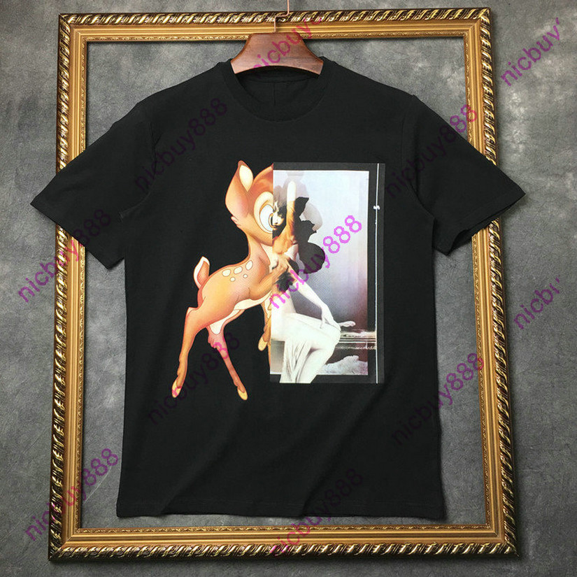 

2020 summer designer luxury give mens clothing animals patchwork t shirt women TShirt fashion T-Shirts short sleeve cotton casual tee top, Black