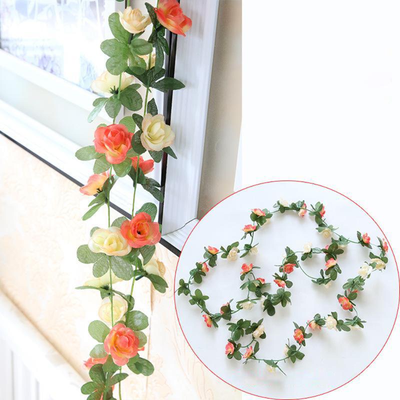 

Artificial Rose Vine Flowers Garland Hanging Floral Birthday Party Decorations Wedding Engagement Anniversary, As pic