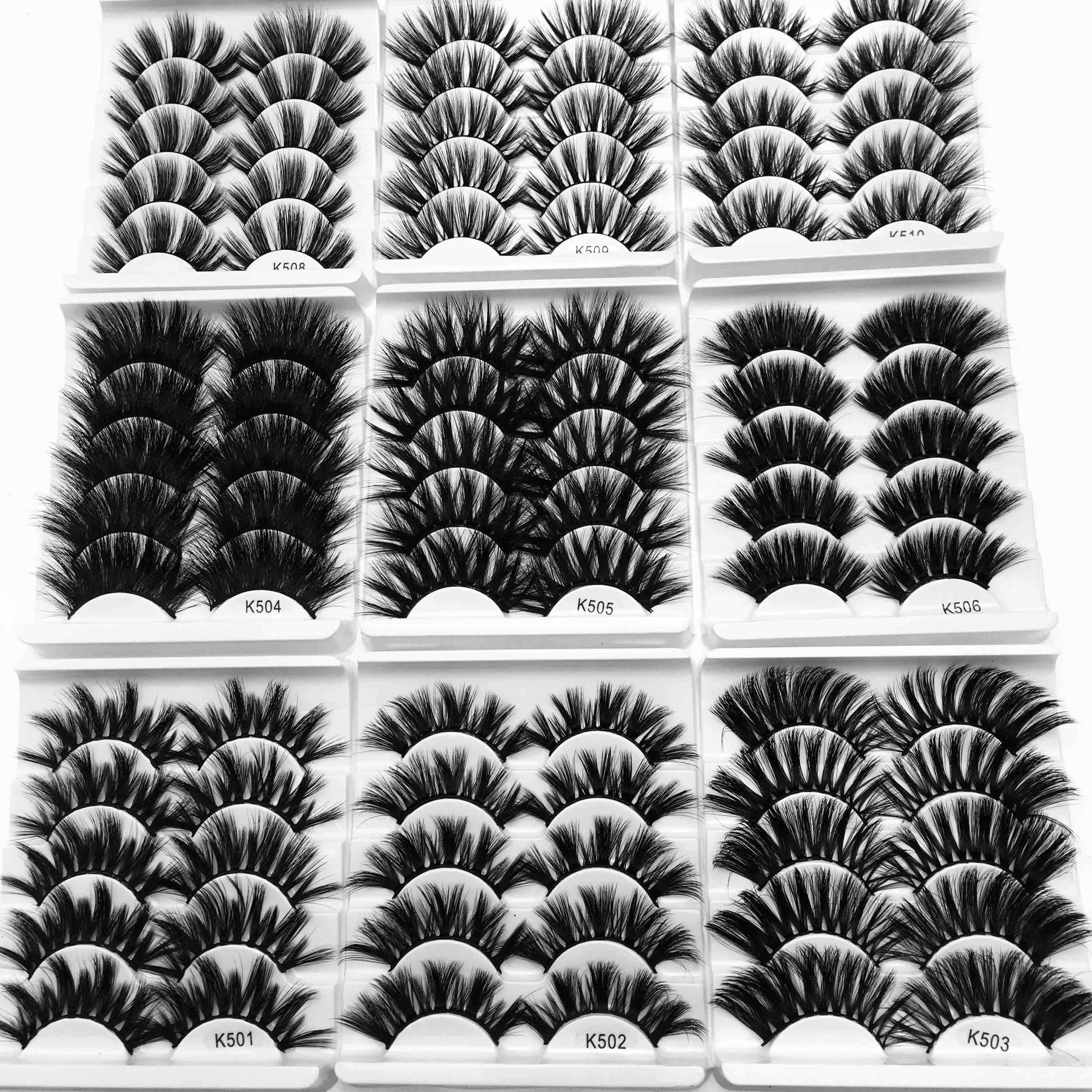 

5Pairs Natural Long False Eyelashes Thick Fake Lashes Makeup 3D Mink Lashes Extension Eyelash Volume Mink Eyelashes