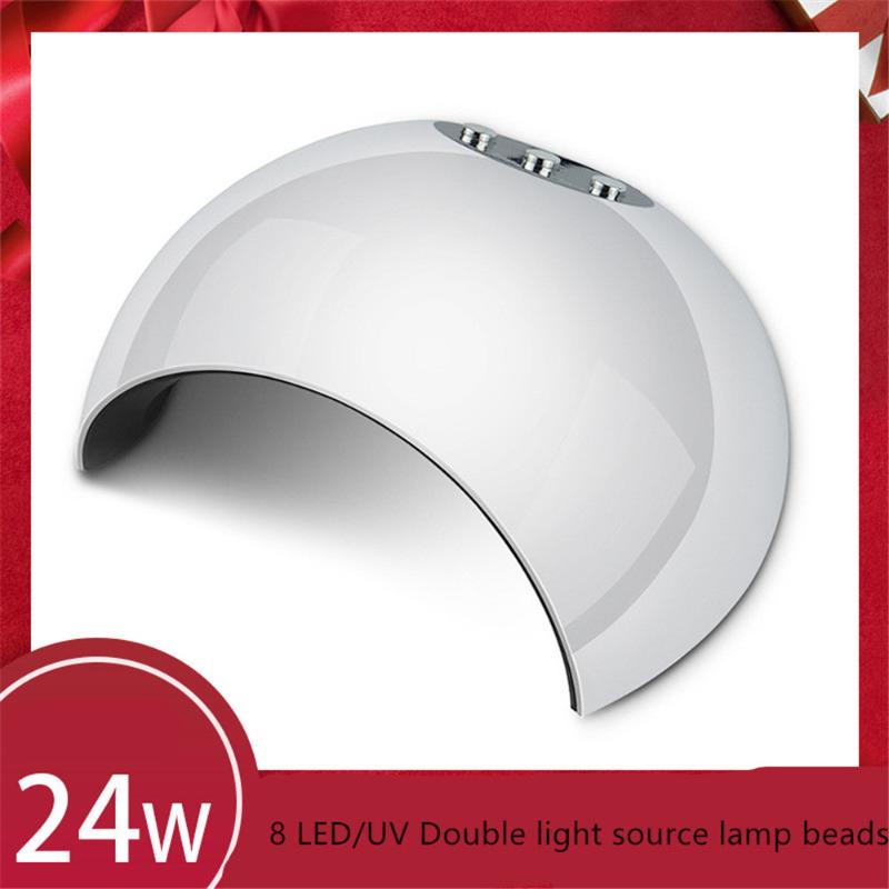 

24W Nail Lamp Infrared intelligent induction 8pcs LED/UV Double light source lamp beads Dry quickly and efficiently, White