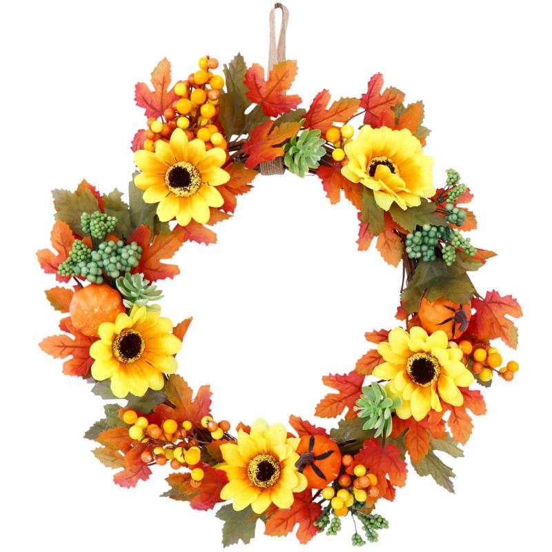 

Halloween Pumpkin Maple Garland Western Christmas Decorations Simulation Rattan Sunflower Shop Window Home