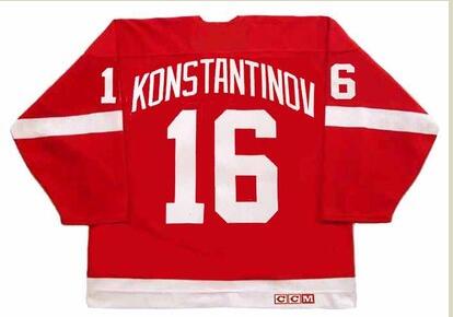 

Men Youth women Vintage hockeys #16 VLADIMIR KONSTANTINOV Hockey Jersey Size -5XL or custom any name or number, Red youth s-xl