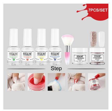 

7 pcs/Set Dipping Glitter Natural Dry Chrome Pigment Nail Art Dust Holographic Set For Gel Polish Manicure