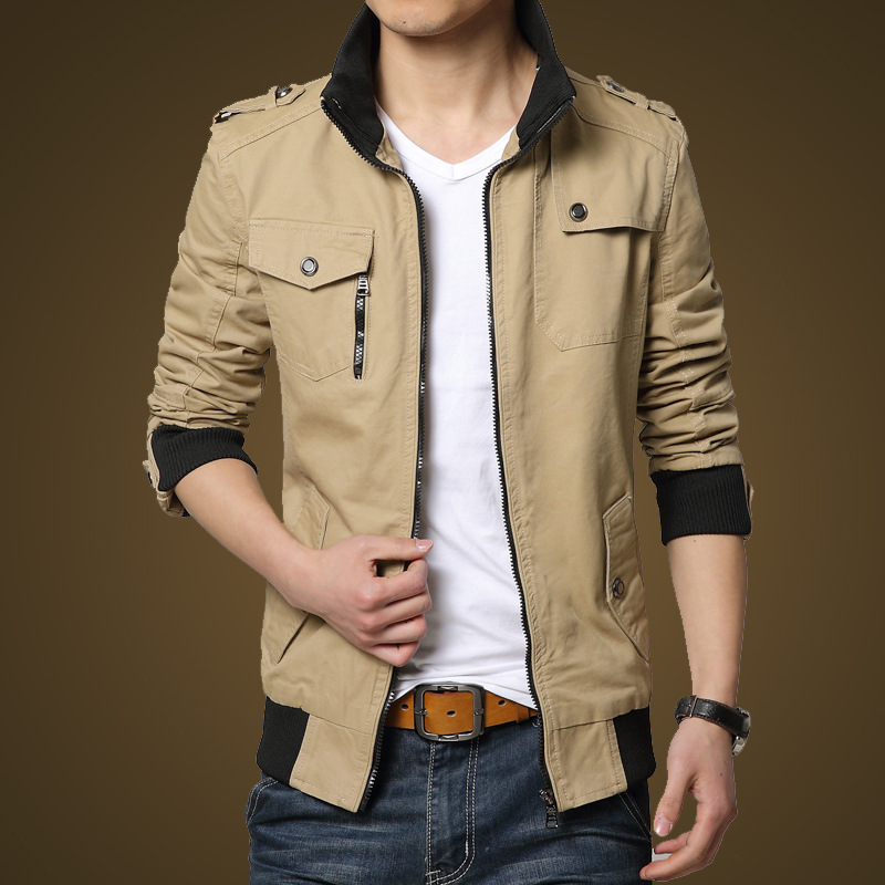 

2020 Jacket Men Spring Autumn Cotton Windbreaker Pilot Coat Army Men's Bomber Jackets Cargo Flight Jacket Male Clothes, Black