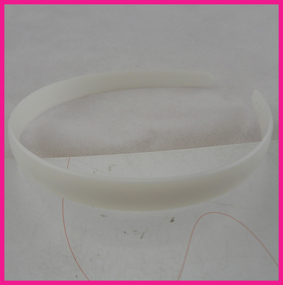 20PCS 14mm White Half Round Face Plain Plastic Hair Headbands without teeth at eco-friendly material raw air hoops-image-436607142