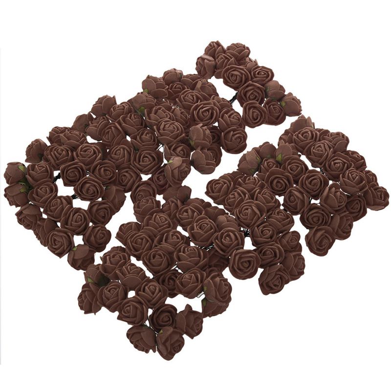 

144pcs 2CM PE Rose Foam Mini Flower Bouquet Solid Color/wedding decoration Coffee, Light blue