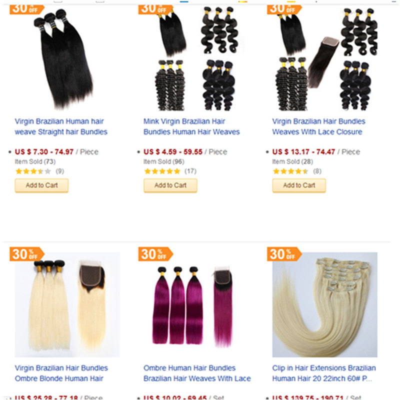 

Mink Virgin Human Hair Bundles Unprocessed Brazilian Indian Malaysian Human Hair Weaves Extensions Factory