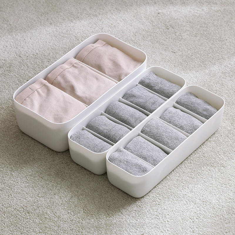 

Household drawer plastic finishing box underwear panties socks coverless storage box desktop compartment storage