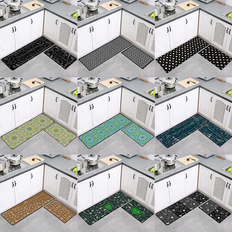 

waterproof and oil proof kitchen mats anti slip bathroom rugs and mat set geometric pattern floor mat decoration for home DW263