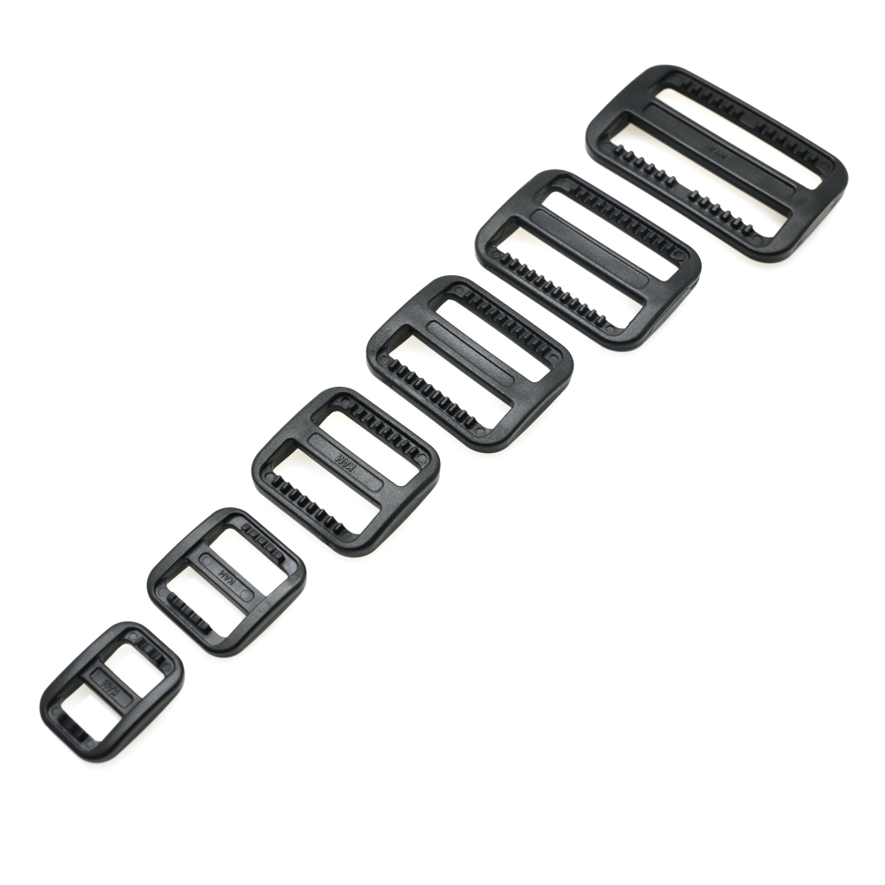 

100pcs/lot Plastic Slider Tri Glide Adjust Buckles Wider Style Backpack Straps Webbing Black