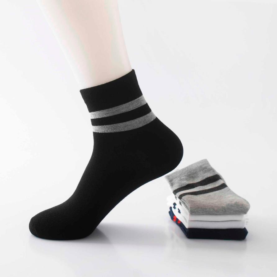 

Januarysnow Men's Winter Autumn Ankle 30cks Japan Cotton Striped Breathable Compression Ab30rb Footsies 30cks for Male Happy Funny 30cks #40, White+black
