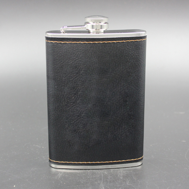 

High Quality Stainless Steel 9 Oz Hip Flask Leather Whiskey Wine Bottle Retro Engraving Alcohol Pocket Flagon With Box Gifts Preferred