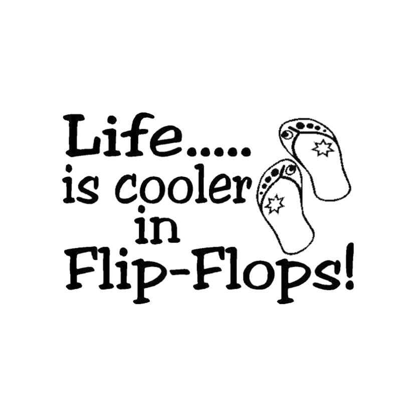 

16*10.5cm Life is cooler.. in Flip-Flops! vinyl decal Funny Personality Stickers Car Styling, Color