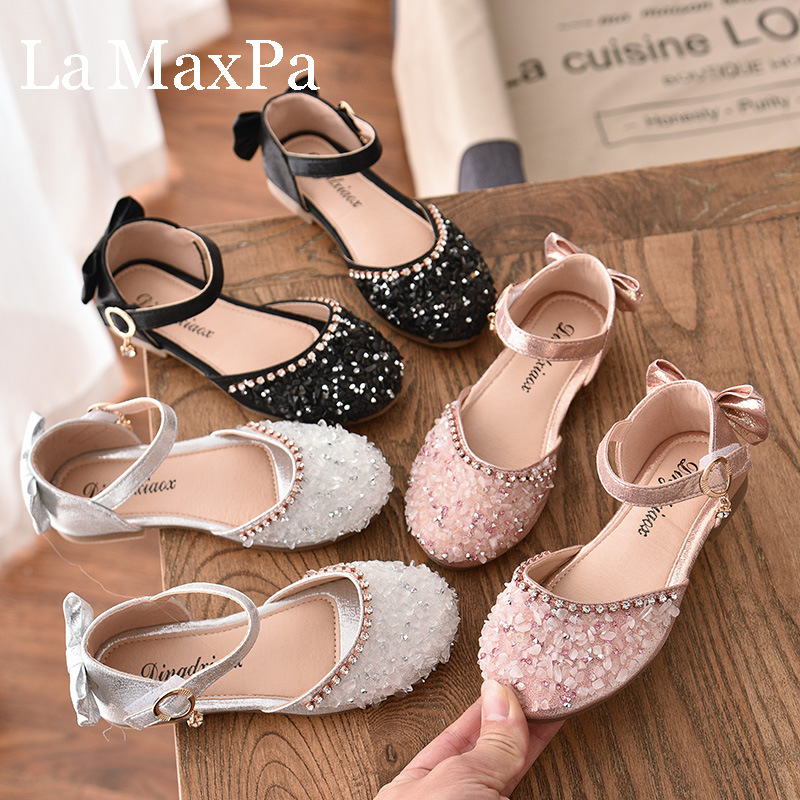 

Kids Shoes 2020 Summer New Fashion Kids PU Leathers Fashion Sandals Baby Girls Shoes Toddler Non-slip Princess, Black