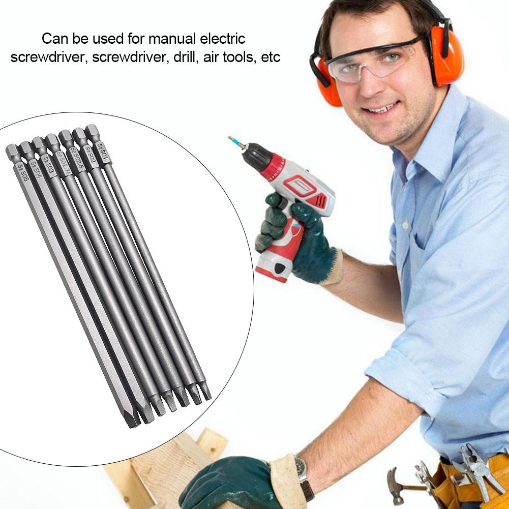 

7pcs Electric Square Screwdriver Bit Set Hex Handle Strong Extra Long Magnetic Screwdriver Hand Tool 150MM