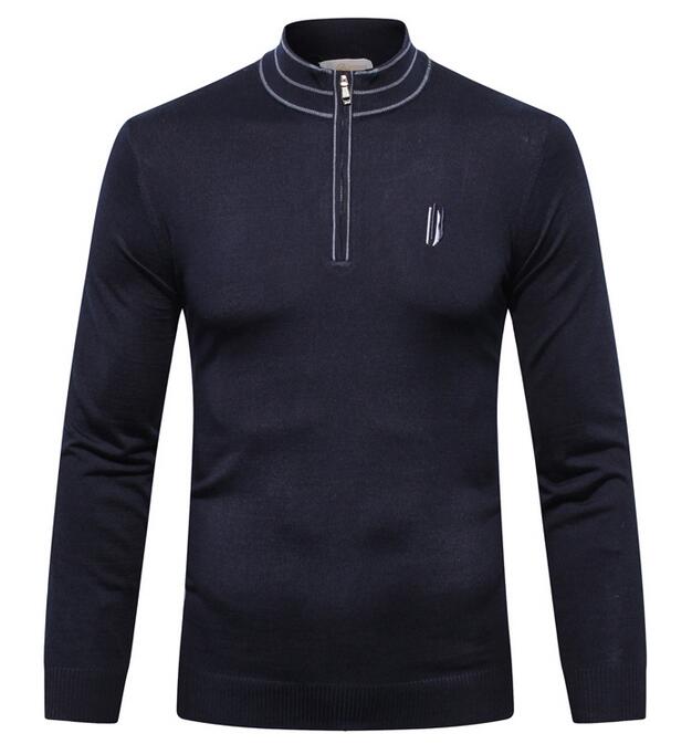 Bri * ni chandail pour hommes 2018 automne et hiver nouvelle mode d'affaires décontractée confortable col broderie simple pull