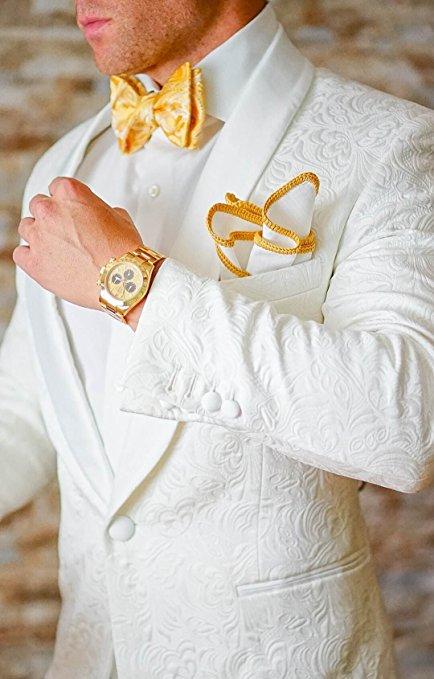

Ivory Embossing tuxedos groom wedding men suits mens wedding suits tuxedo costumes de smoking pour hommes men(Jacket+Pants+Tie) 026, Same as image