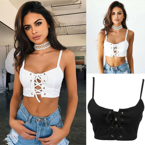 

2019 Summer Sexy Women Bandage Padded Bralette Bralet Bra Bustier Crop-Tops Solid Color Cami Top Hot Sale, Black