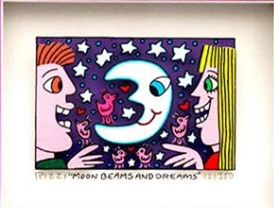 

James Rizzi - MOON BEAMS AND DREAMS Home Decor Handpainted Oil Painting On Canvas Wall Art Canvas Pictures 191222