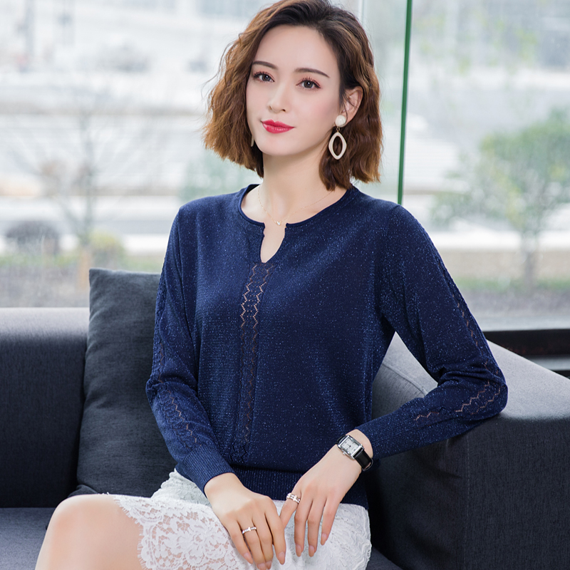 

2020 Women Spring Autumn thin cool linen Sweaters shirt V-neck long sleeve Women elegant linen knit Pullovers blouse, Beige