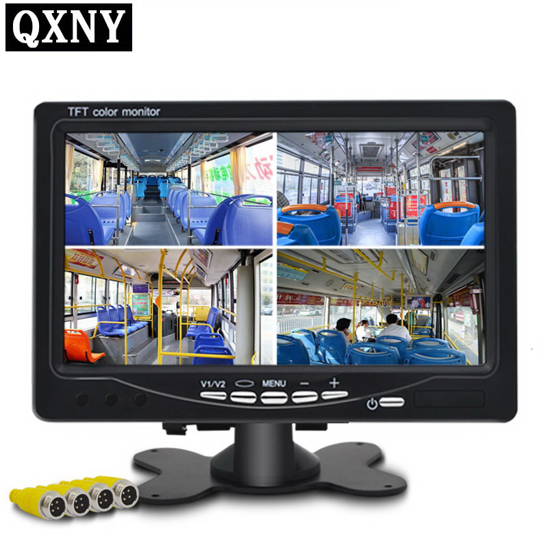 Windshield Style Parking Dashboard Monitor for Car Backup Camera Hikity Quad Split Monitor 7 Inch HD Screen TFT LCD Video Displays for Home CCTV Surveillance Security System