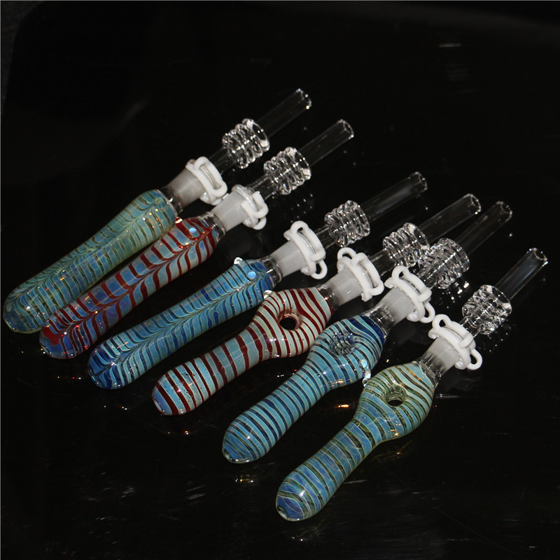 

smoking Straw Mini Glass Filter Pipe Kit Water Bong Oil Dab Rig Nector Collectors silicone nectar collector