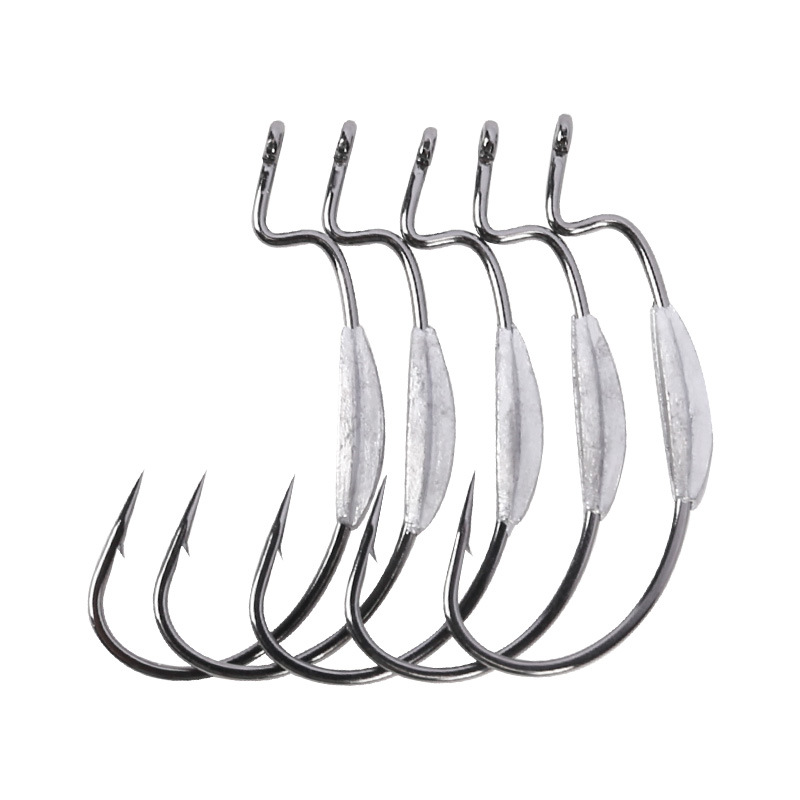 

100pcs Lead Fishing Hook Jig Hooks Offset Hook Worm Soft Bait Fishhook size 2# 1# 1/0# 2/0# 3/0# 4/0# Fishing Tackle