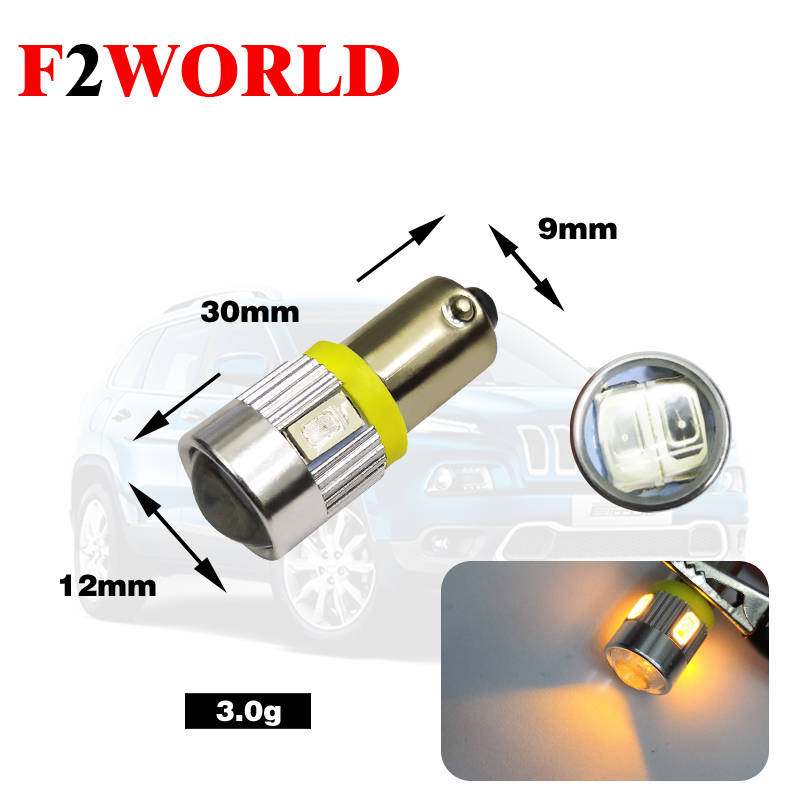 

2 pcs of Factory Price Canbus AC 6.3V 12V 5630 6SMD BA9S BAX9S Wedge LED For Auto Car Rear Indicator Tail Light Lamp Bulb, As pic