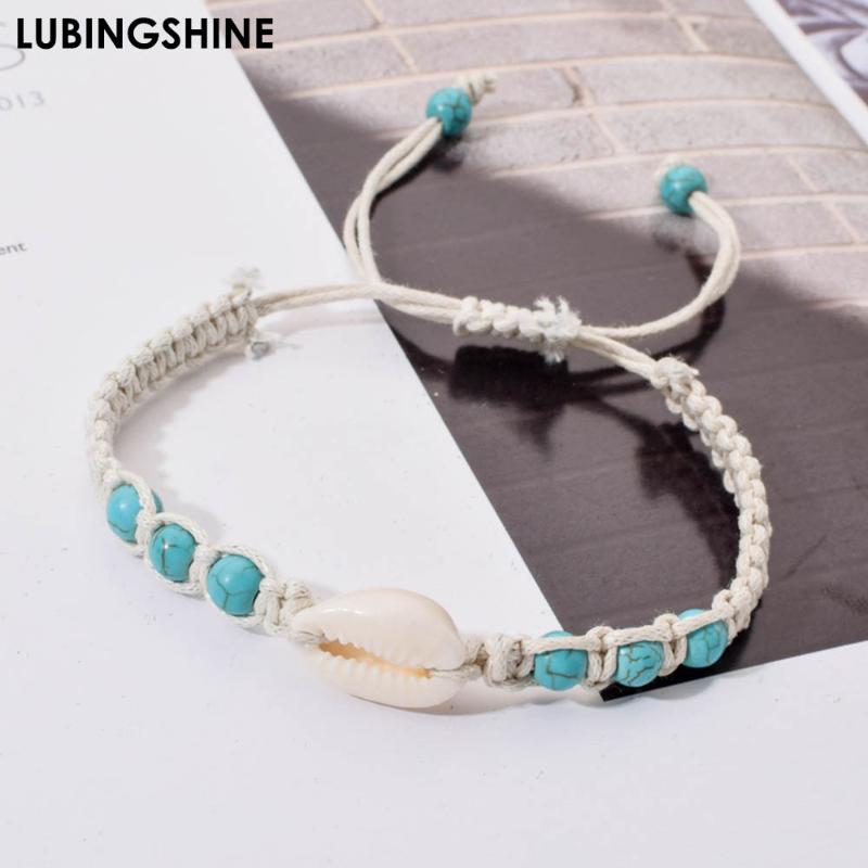 

Bohemian Beach Shell Handmade Woven Bracelet Adjustable Rope Chain Bracelets for Women Cuff Jewelry Pulseras