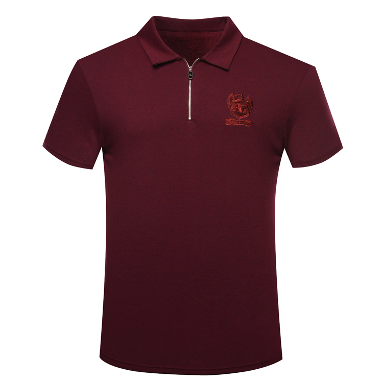 

Ang*lo gala*so Polo Shirt cotton Short Sleeve Shirt men 2020 New Summer thin Fashion casual zipper elasticity embroidery breathable British, Wine red