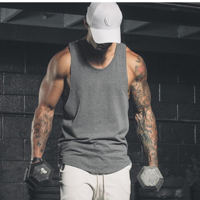 

Summer New men's plus-size fitness tank top Outdoor running cycling sport sleeveless Singlet vest Male sexy vest Undershirt, Army green