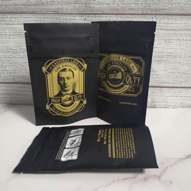 

3.5-3.8grams Garrison Lane Smell Proof Bags Billy Kimber OG and 40 Elephants Childproof Stand Up Pouch Dry Herb Flowers
