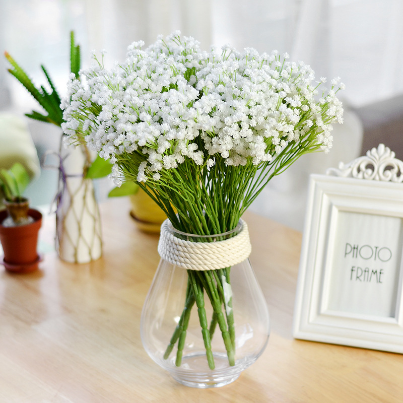 

7 Fork Baby Breathe Artificial Flower Gypsophila For Home Wedding Decoration Bride holding flowers Fake Flower, Pink