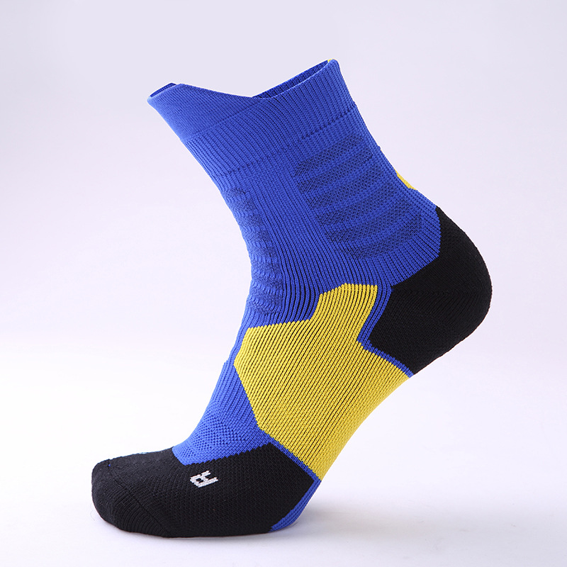 

Male and female elite basketball socks anti-skid breathable sweat absorption sports socks thickened towel bottom middle tube socks, Black/red