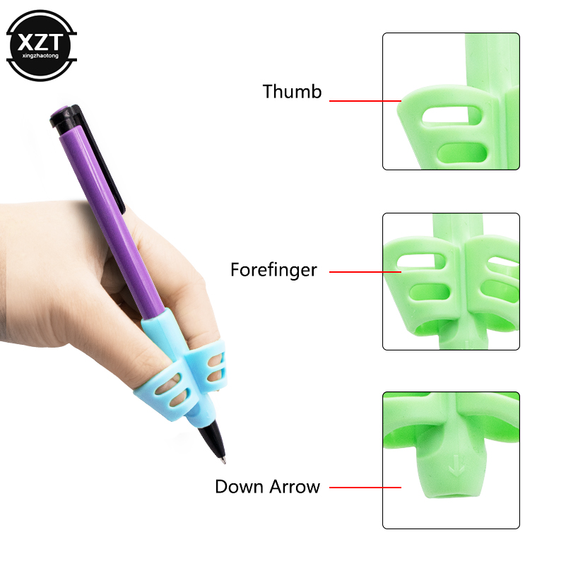 

7Pcs Primary School Students Hold Pen Holder Children's Stationery Soft Writing Corrector Correction Pen Cover