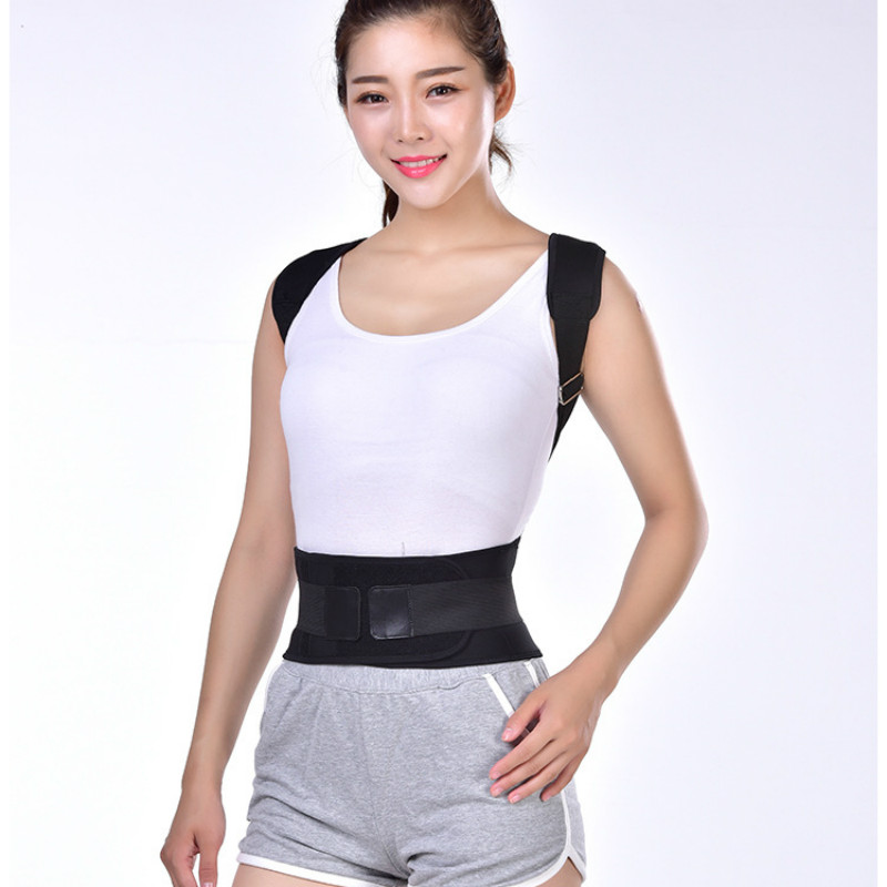 

Back Waist Support Belt Posture Corrector Backs brace Belt Lumbar High Quality Male and female Corset For Posture, White