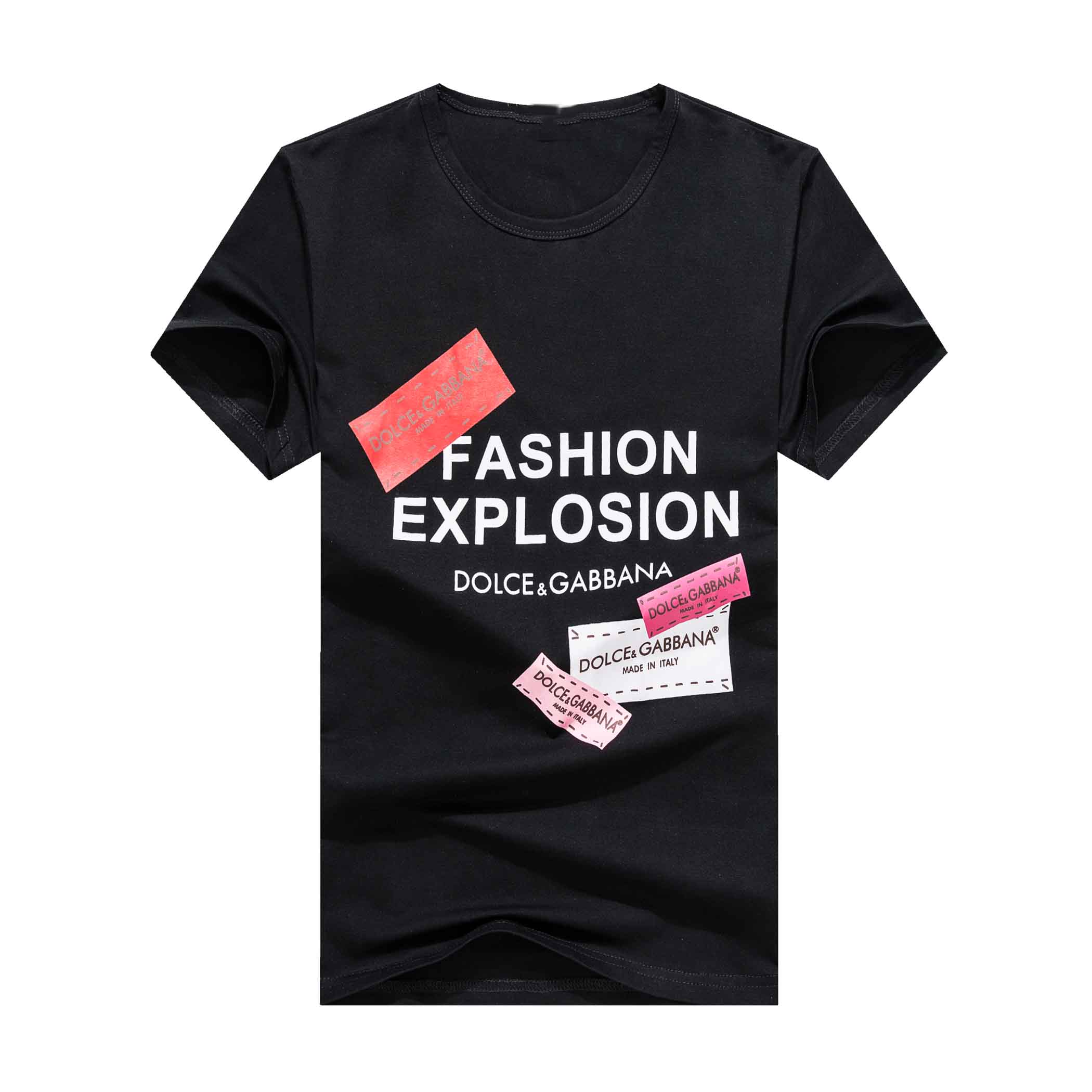 

Male Design T-shirt High Street Letter Print Tees Tops Men, White;black