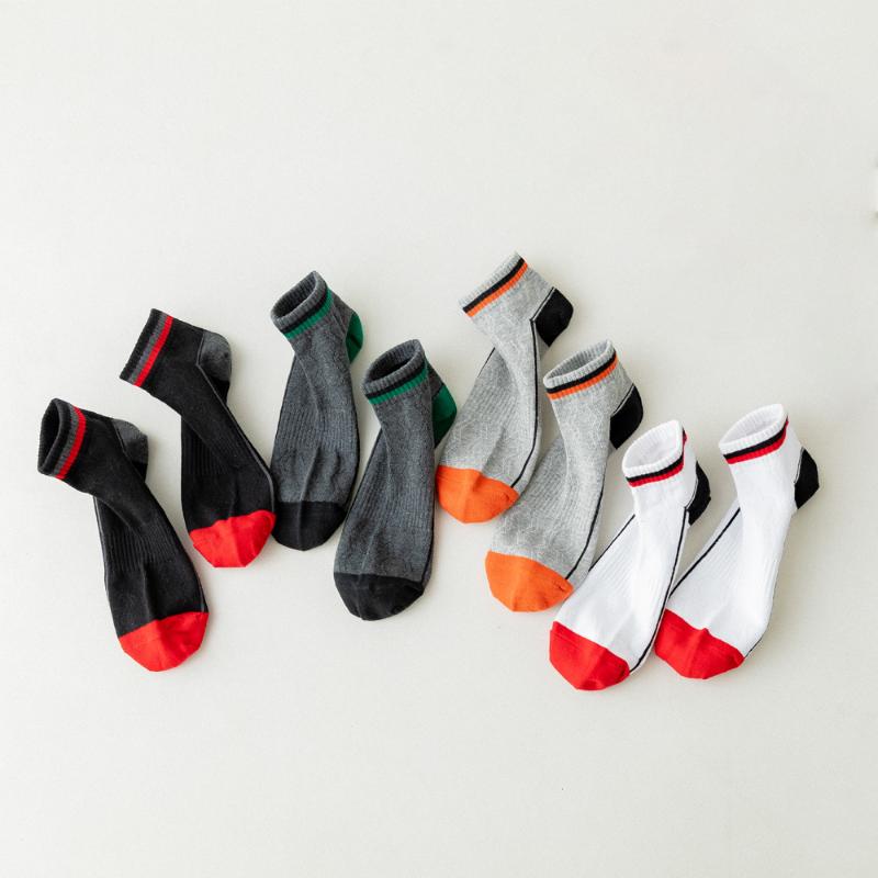 

5 Pairs Summer Men's Sports Short Socks Cotton Soft Breathable High Quality Men's Black Outdoor Absorbent Boat Socks Male, 5 pairs black