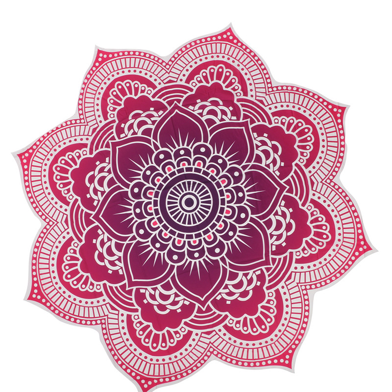 

Round Beach Mat Mandala Tapestry Beach Hike Picnic Blanket Yoga Mat Bohemian Outdoor Accessories Carpet