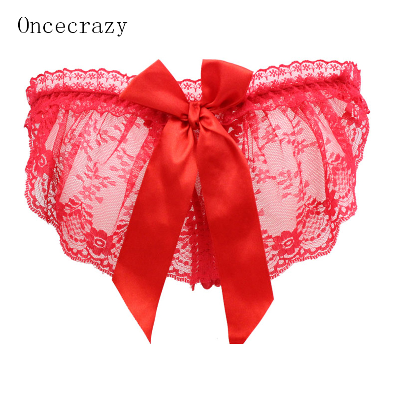 

Oncecrazy Sexy lace lace perspective beautiful buttocks big sexy T pants women's underwear temptation thong, Black